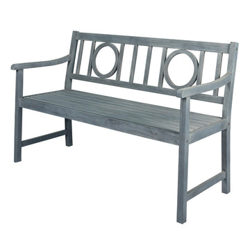 Apollo Circle-Back 600-Lbs Support Acacia Wood Outdoor Garden Patio Bench - JONATHAN Y